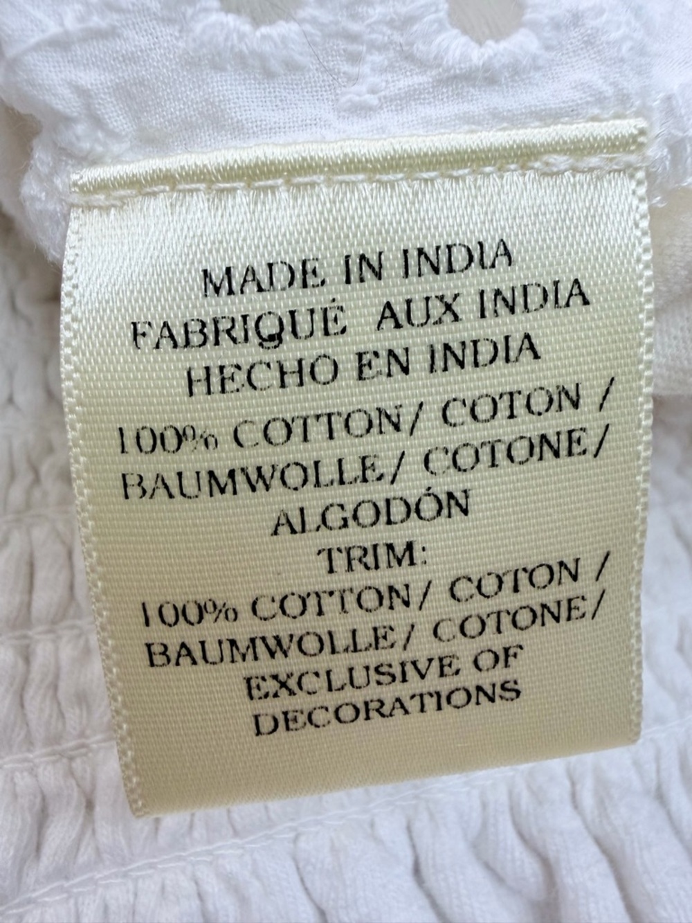 Anthropologie Porridge "Freya" White Eyelet Smocked Off-Shoulder Top - S - Picture 12 of 15